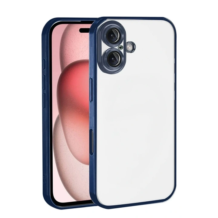 Mey İthalat®   iPhone 17  Lensli Silikon - Lacivert