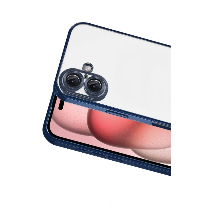 Mey İthalat®   iPhone 17  Lensli Silikon - Lacivert