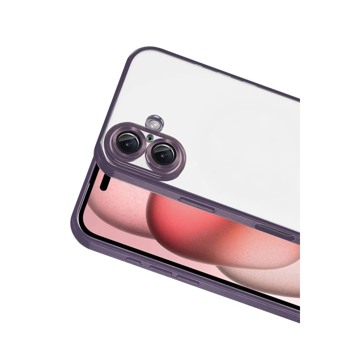 Mey İthalat®   iPhone 17  Lensli Silikon - Mor