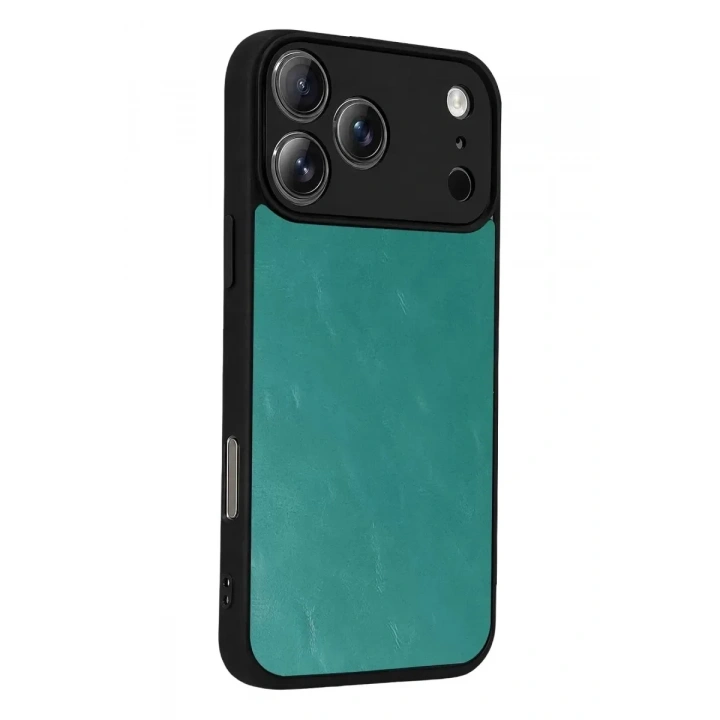 Mey İthalat®   iPhone 17 Pro Aras Deri Kapak - Açık Yeşil