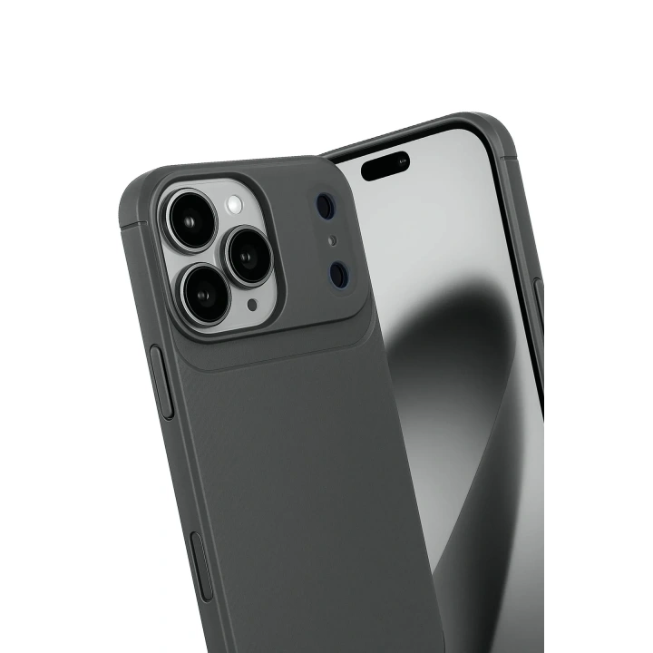 Mey İthalat®   iPhone 17 Pro Auto Focus Karbon Kapak - Gri