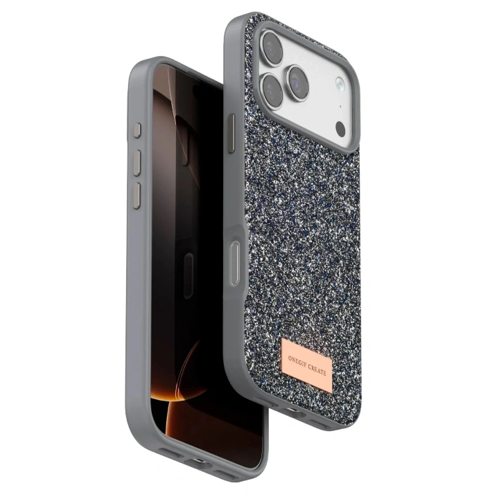 Mey İthalat®   iPhone 17 Pro Bright Simli Kapak - Gümüş