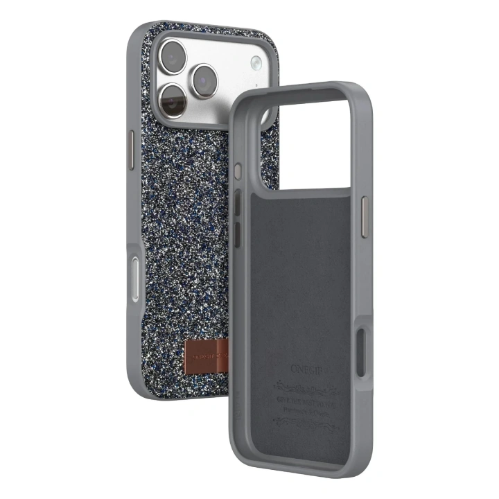 Mey İthalat®   iPhone 17 Pro Bright Simli Kapak - Gümüş