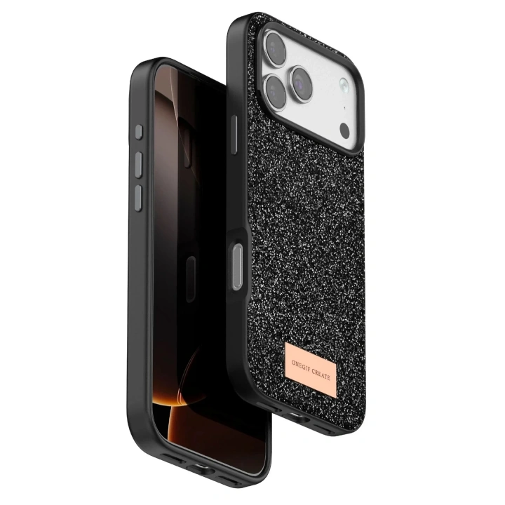 Mey İthalat®   iPhone 17 Pro Bright Simli Kapak - Siyah