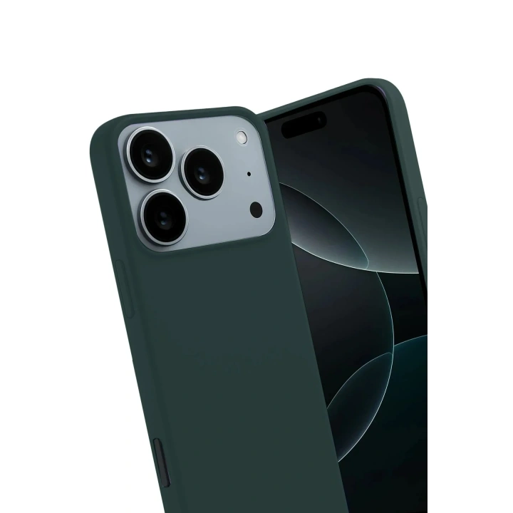 Mey İthalat®   iPhone 17 Pro First Silikon - Koyu Yeşil