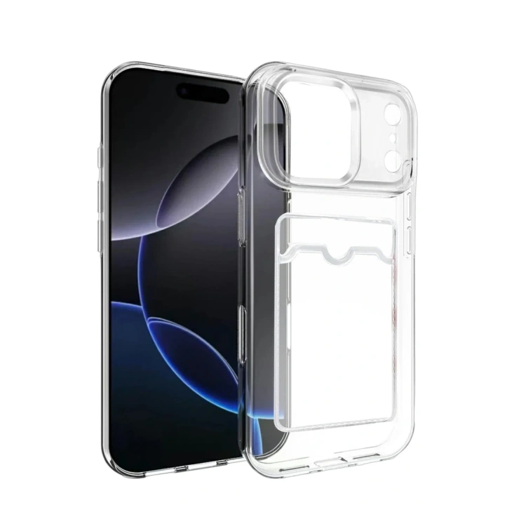 Mey İthalat®   iPhone 17 Pro Kart Şeffaf Silikon - Şeffaf