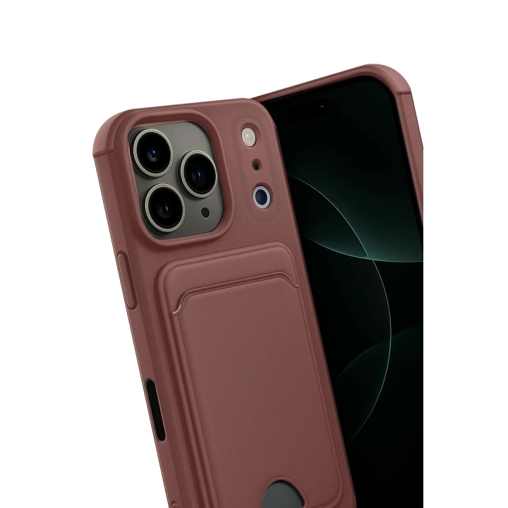 Mey İthalat®   iPhone 17 Pro Kelvin Kartvizitli Silikon - Bordo