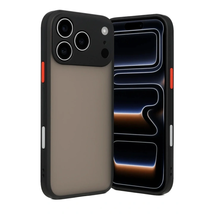 Mey İthalat®  iPhone 17 Pro Kılıf Montreal Silikon Kapak - Siyah