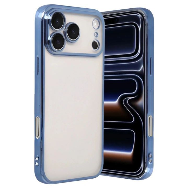 Mey İthalat®   iPhone 17 Pro  Lensli Silikon - Açık Mavi