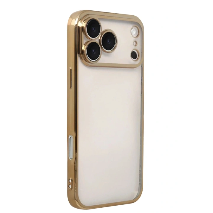 Mey İthalat®   iPhone 17 Pro  Lensli Silikon - Gold