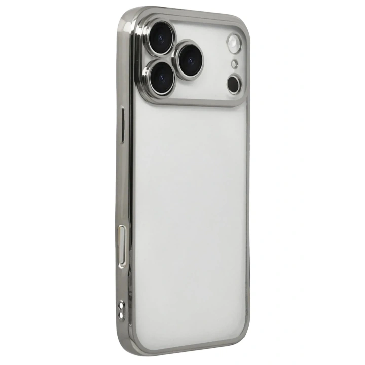 Mey İthalat®   iPhone 17 Pro  Lensli Silikon - Gümüş