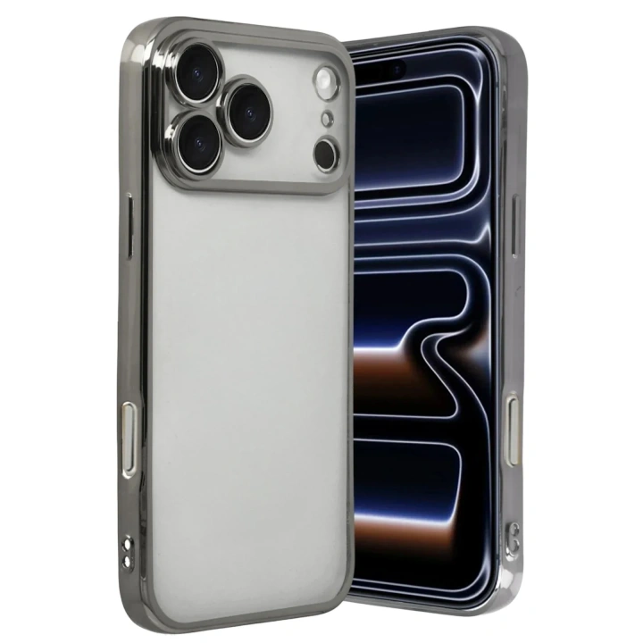 Mey İthalat®   iPhone 17 Pro  Lensli Silikon - Titan Gri