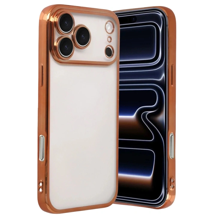Mey İthalat®   iPhone 17 Pro  Lensli Silikon - Turuncu
