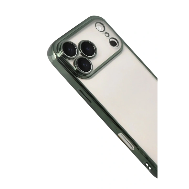 Mey İthalat®   iPhone 17 Pro  Lensli Silikon - Yeşil