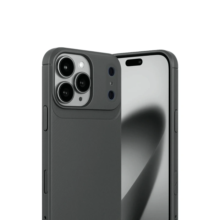 Mey İthalat®   iPhone 17 Pro Max Auto Focus Karbon Kapak - Gri