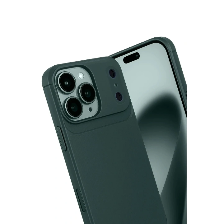 Mey İthalat®   iPhone 17 Pro Max Auto Focus Karbon Kapak - Koyu Yeşil