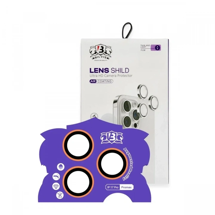Mey İthalat®   iPhone 17 Pro Max Bilvis Titan Kamera Lens - Turuncu