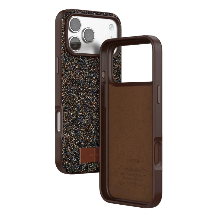 Mey İthalat®   iPhone 17 Pro Max Bright Simli Kapak - Gold