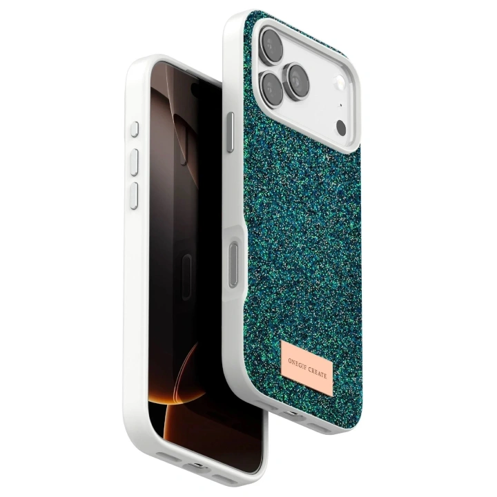 Mey İthalat®   iPhone 17 Pro Max Bright Simli Kapak - Koyu Yeşil