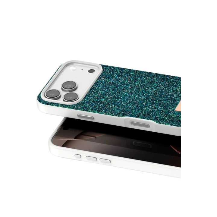 Mey İthalat®   iPhone 17 Pro Max Bright Simli Kapak - Koyu Yeşil