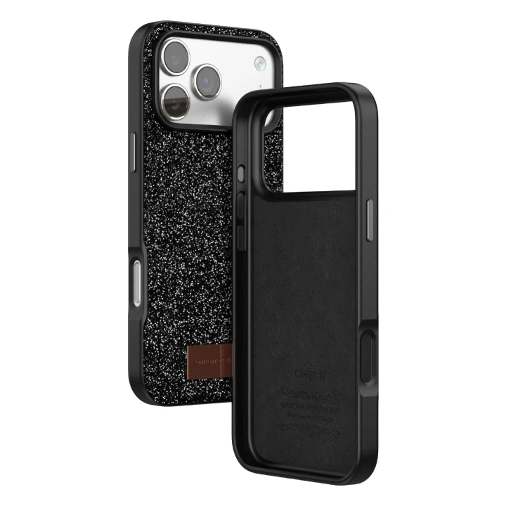 Mey İthalat®   iPhone 17 Pro Max Bright Simli Kapak - Siyah