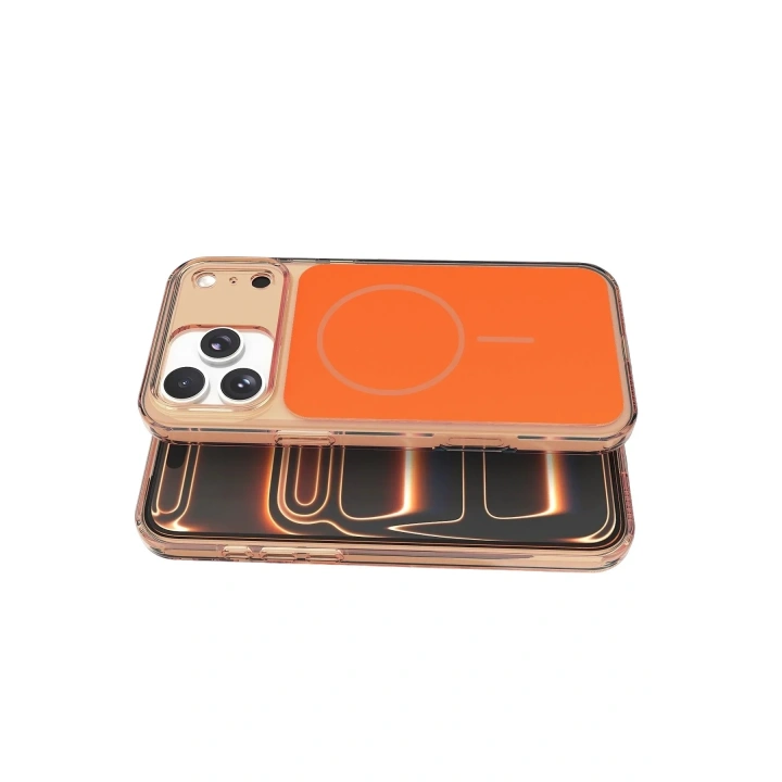 Mey İthalat®   iPhone 17 Pro Max Bruma Magsafe Kapak - Turuncu