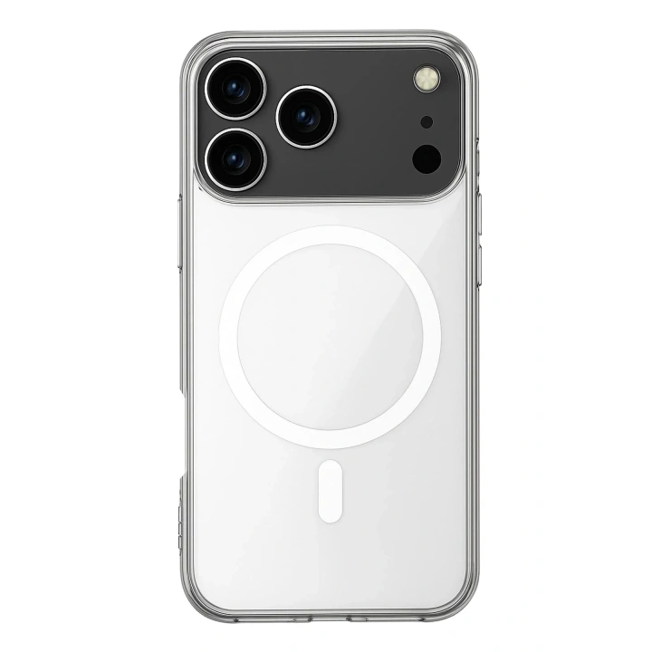 Mey İthalat®  iPhone 17 Pro Max Kılıf Magneticsafe Şeffaf Silikon - Şeffaf