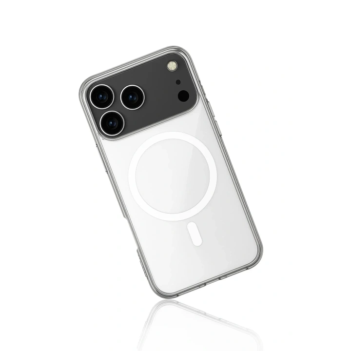 Mey İthalat®  iPhone 17 Pro Max Kılıf Magneticsafe Şeffaf Silikon - Şeffaf