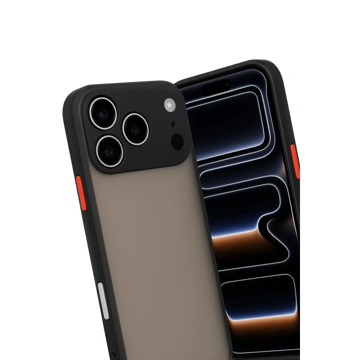 Mey İthalat®  iPhone 17 Pro Max Kılıf Montreal Silikon Kapak - Siyah