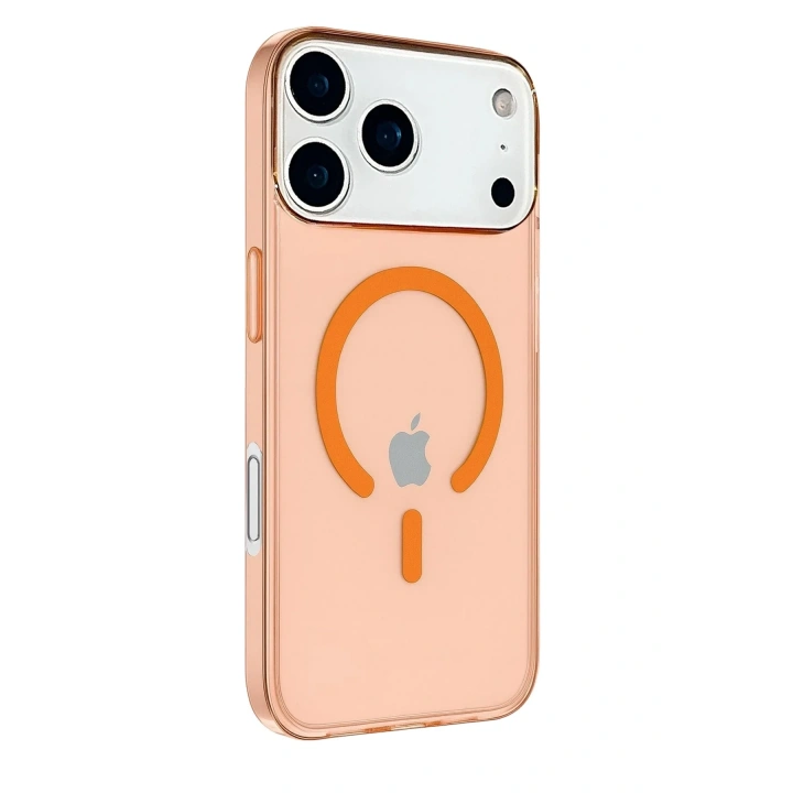 Mey İthalat®  iPhone 17 Pro Max Kılıf Pc Real Magsafe Kapak - Turuncu