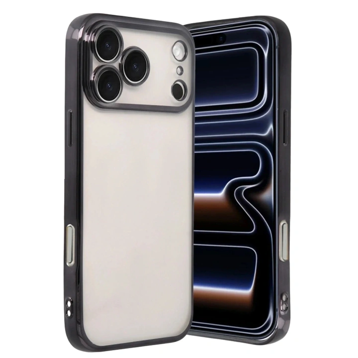 Mey İthalat®   iPhone 17 Pro Max  Lensli Silikon - Siyah