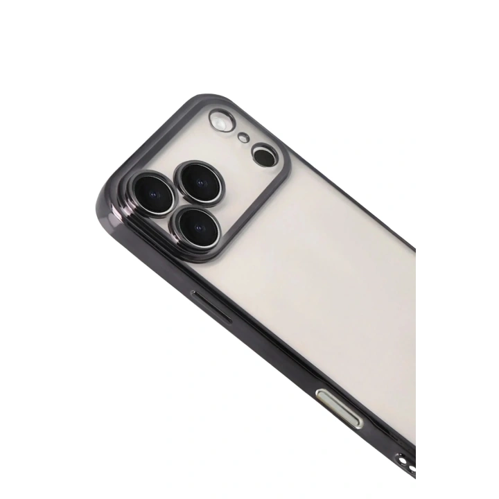 Mey İthalat®   iPhone 17 Pro Max  Lensli Silikon - Siyah