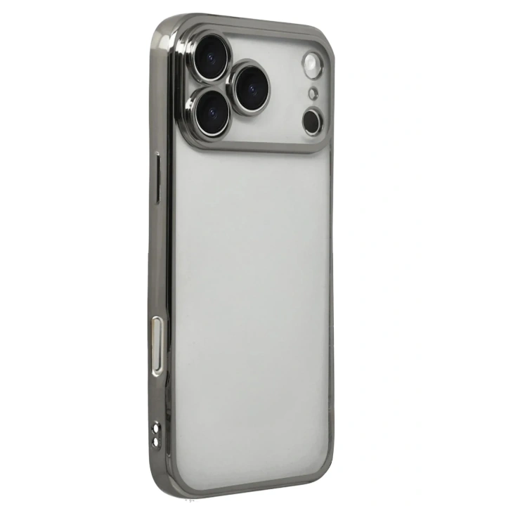 Mey İthalat®   iPhone 17 Pro Max  Lensli Silikon - Titan Gri