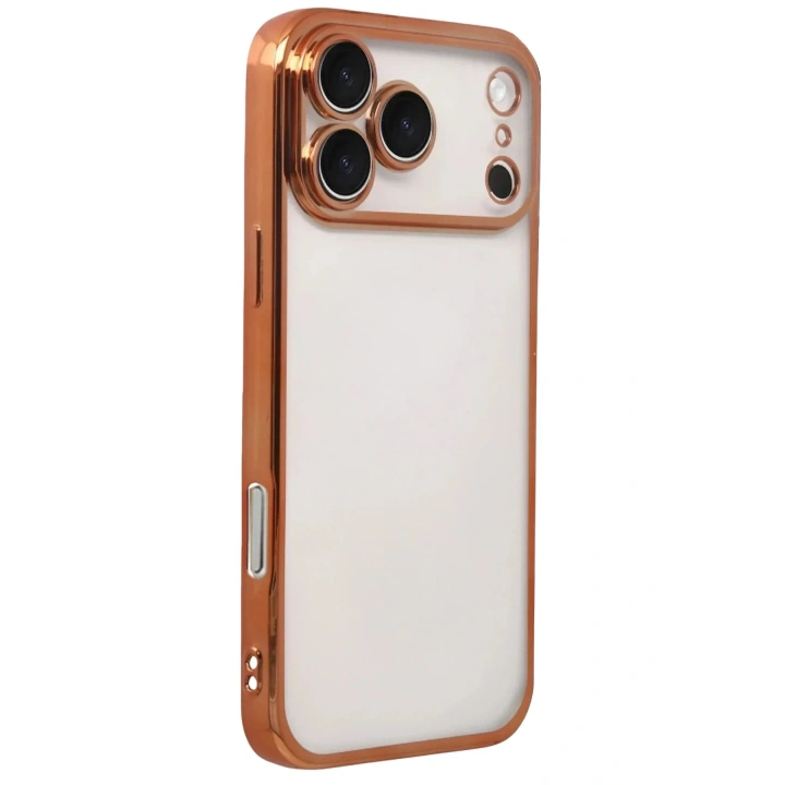 Mey İthalat®   iPhone 17 Pro Max  Lensli Silikon - Turuncu