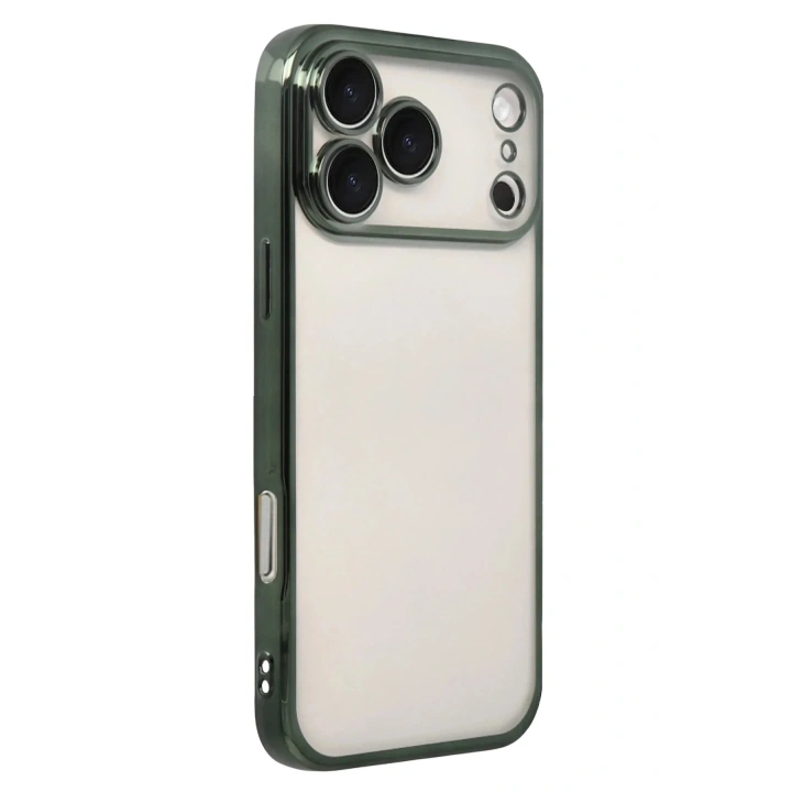 Mey İthalat®   iPhone 17 Pro Max  Lensli Silikon - Yeşil