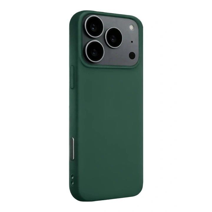 Mey İthalat®   iPhone 17 Pro Max Nano içi Kadife Silikon - Koyu Yeşil