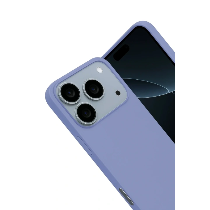 Mey İthalat®   iPhone 17 Pro Max Nano içi Kadife Silikon - Lila