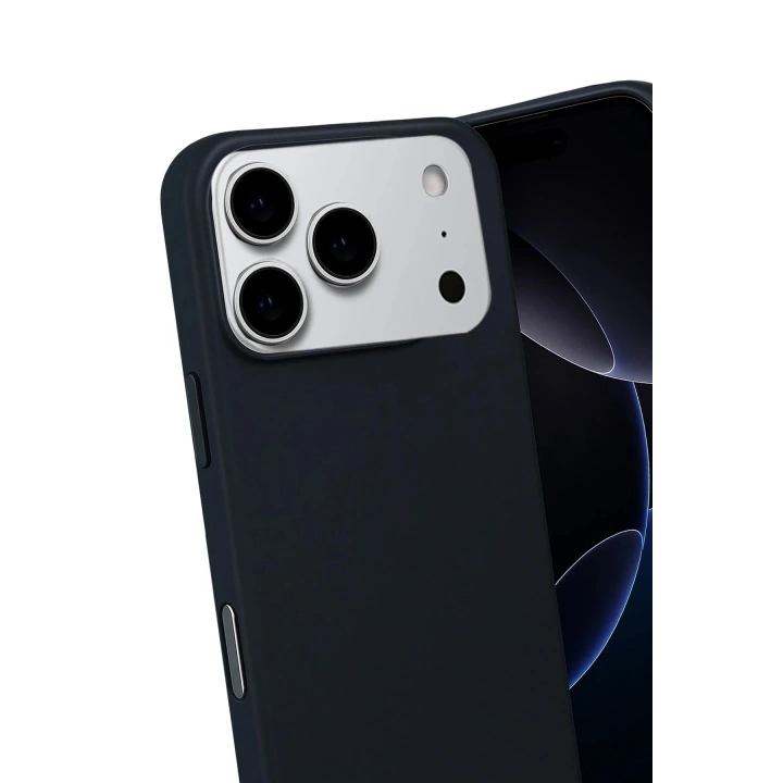 Mey İthalat®   iPhone 17 Pro Max Nano içi Kadife Silikon - Siyah