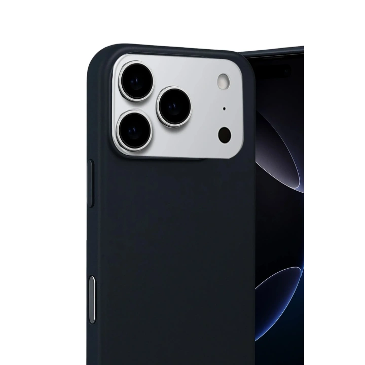 Mey İthalat®   iPhone 17 Pro Max Nano içi Kadife Silikon - Siyah