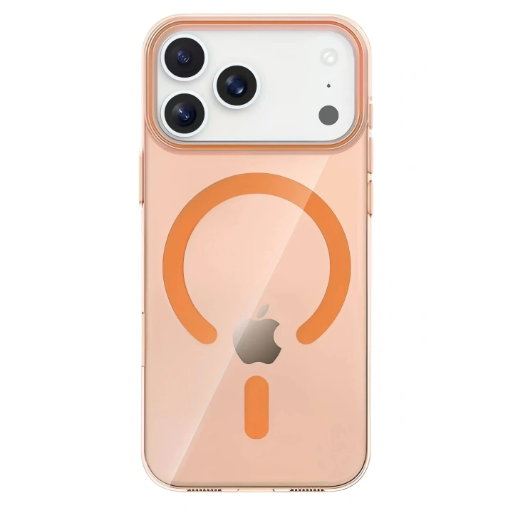 Mey İthalat®   iPhone 17 Pro Max PC Blank Magsafe Kapak - Turuncu