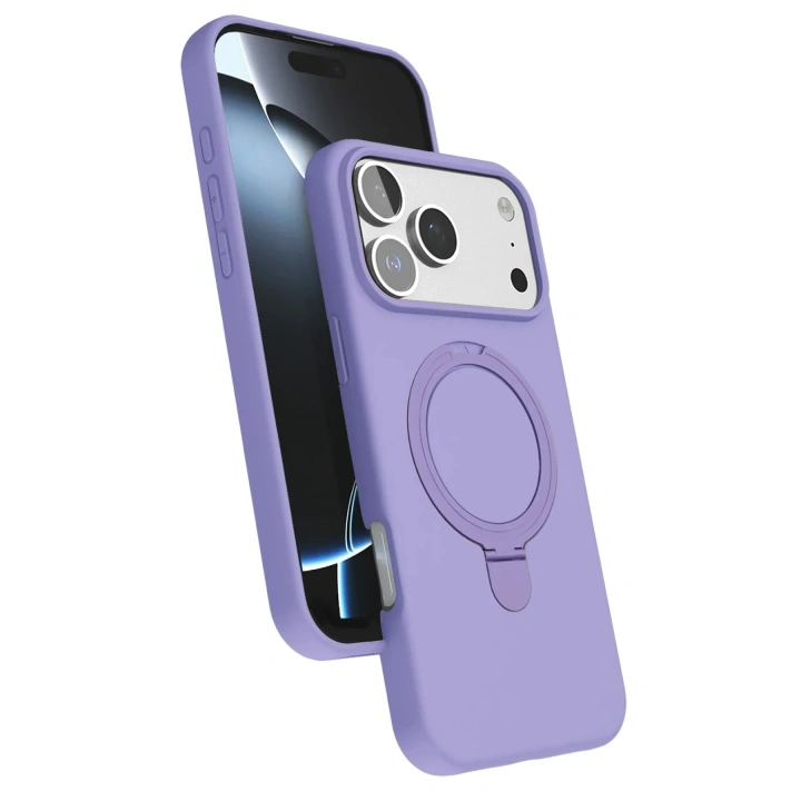 Mey İthalat®   iPhone 17 Pro Max Regal Magsafe Standlı Kapak - Lila