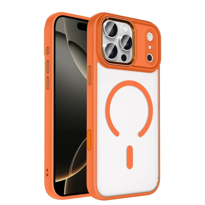 Mey İthalat®   iPhone 17 Pro Max Terea Magsafe Kapak - Turuncu