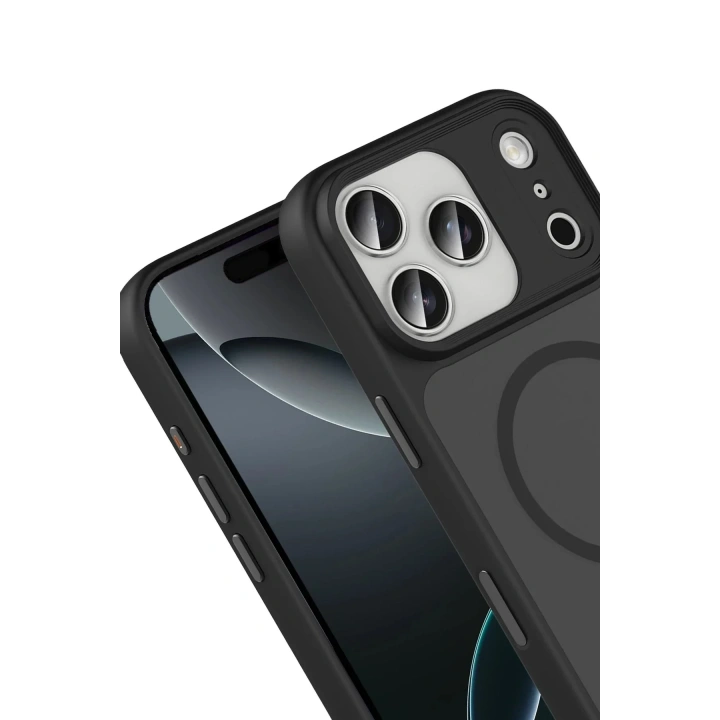 Mey İthalat®   iPhone 17 Pro Megane Magsafe Kapak - Siyah