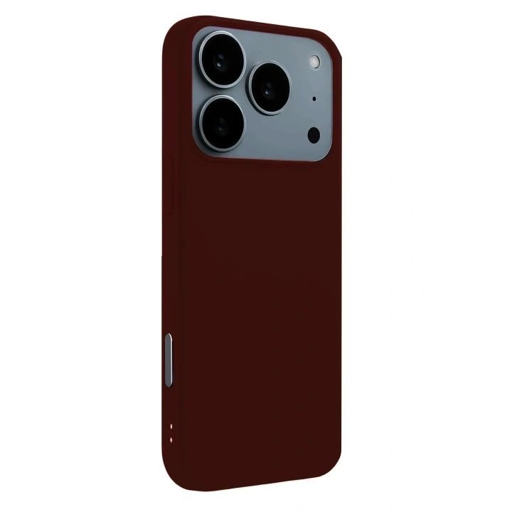 Mey İthalat®   iPhone 17 Pro Nano içi Kadife Silikon - Bordo