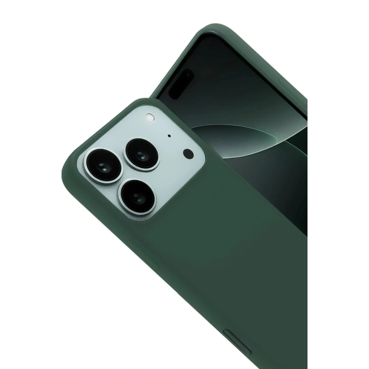 Mey İthalat®   iPhone 17 Pro Nano içi Kadife Silikon - Koyu Yeşil