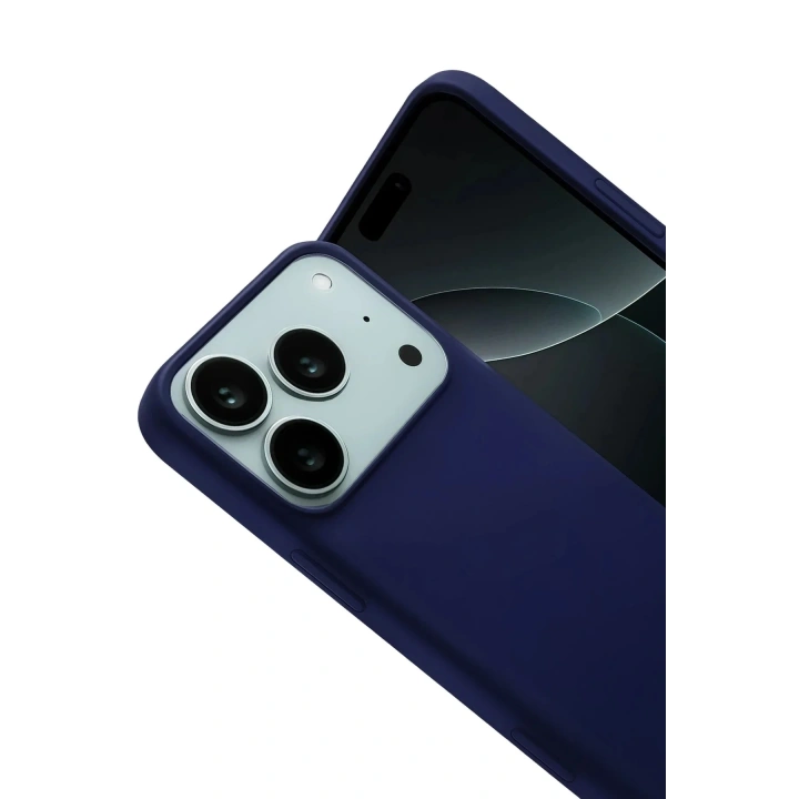 Mey İthalat®   iPhone 17 Pro Nano içi Kadife Silikon - Lacivert