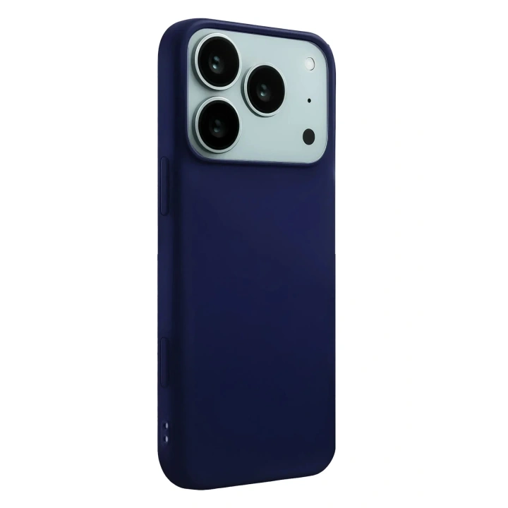 Mey İthalat®   iPhone 17 Pro Nano içi Kadife Silikon - Lacivert
