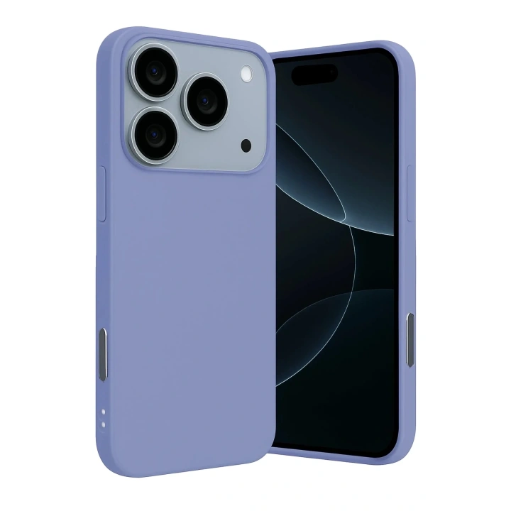 Mey İthalat®   iPhone 17 Pro Nano içi Kadife Silikon - Lila