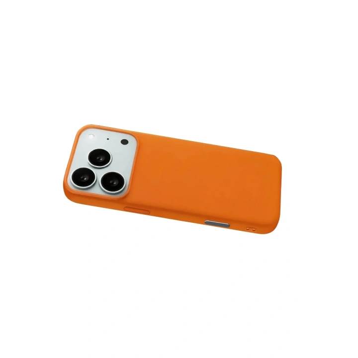 Mey İthalat®   iPhone 17 Pro Nano içi Kadife Silikon - Turuncu