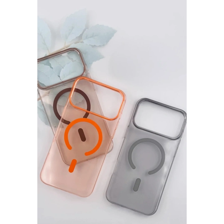 Mey İthalat®   iPhone 17 Pro PC Blank Magsafe Kapak - Turuncu